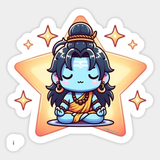 Cute Shiva Meditating Sticker